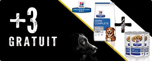 3 boîtes gratuites de pâtées avec des croquettes de la même gamme Hill's Prescription Diet pour chien